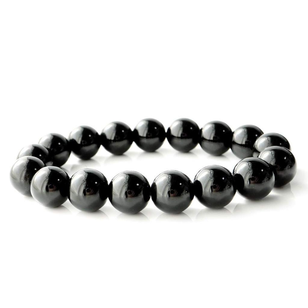 Morion Black Quartz Tibetan Natural Quartz Power Comes with a Special Inner 19cm [GOLD STONE] Bracelet, 12mm, Stone, Certified, Box, Diameter Approx.