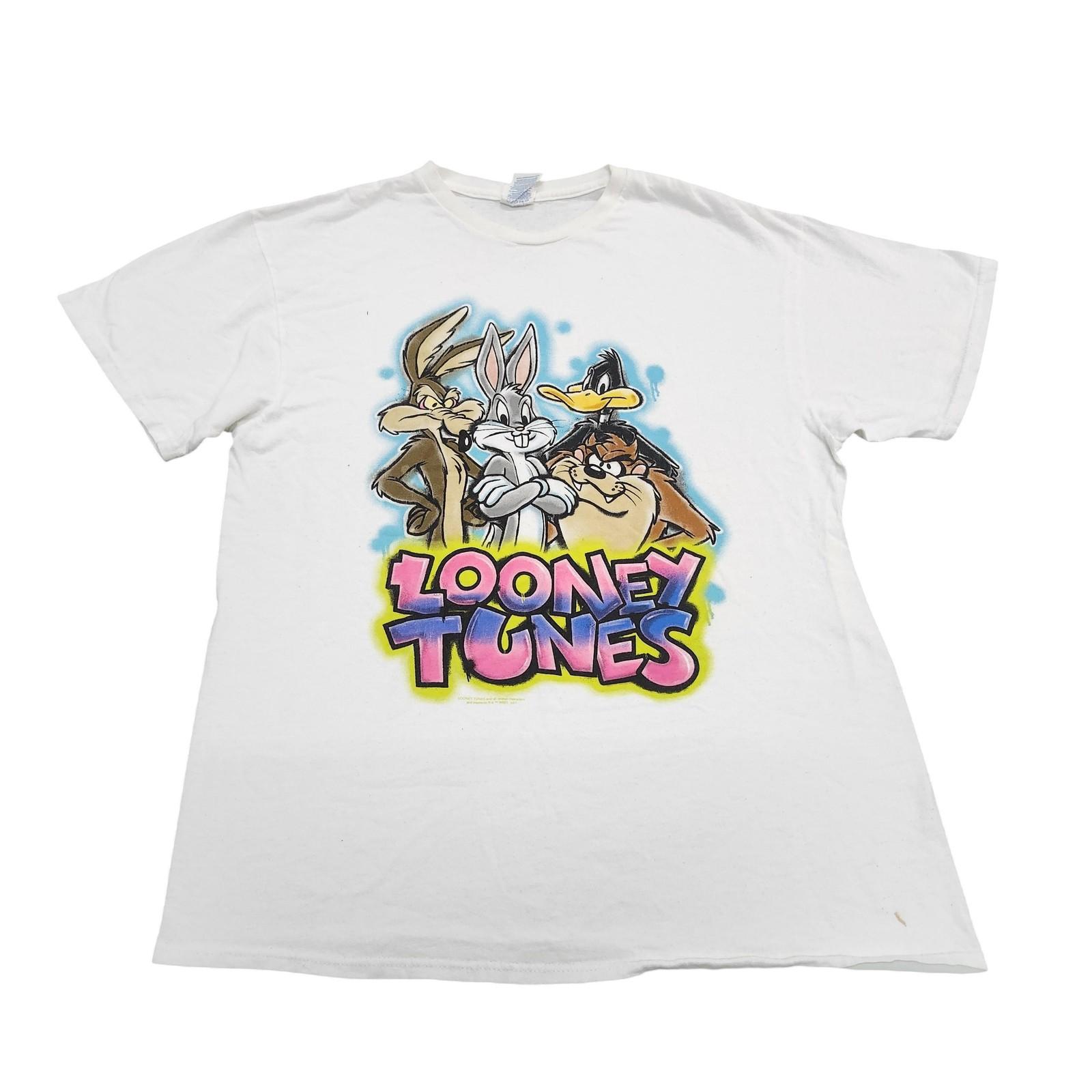 Delta Pro Weight Shirt Mens Large White Looney Tunes Bugs Graphic Cartoon Tee Unisex T-Shirt M