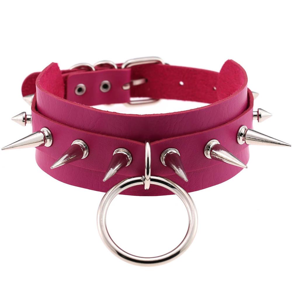 Black Spike Choker Goth  Punk Harajuku  Collar Belt Necklace Pu Leather Chocker  Cosplay Club Party  Festival Jewelry