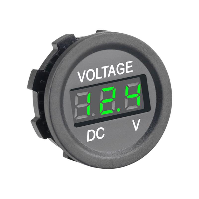 Contor de tensiune cu afișaj digital rotund, piese de modificare pentru măsurarea voltmetrului pentru monitorizarea vehiculelor auto/motocicletă
