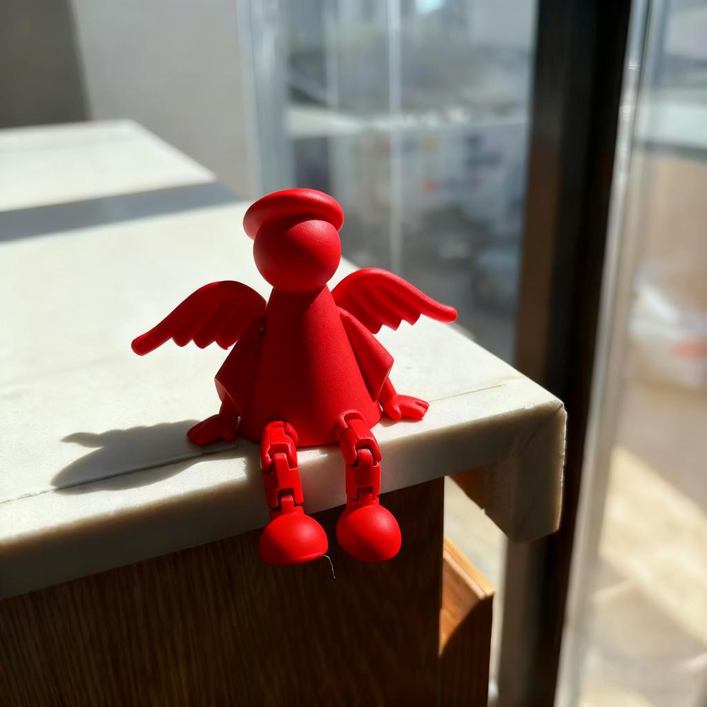 3D Printed Angel Figurine with Wings - Durable Plastic Christmas Decor for Home, Car, Desk. Ideal Gift for All