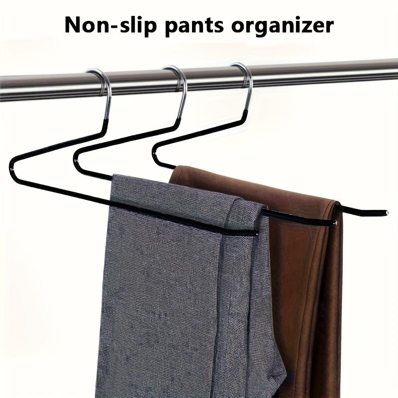 10pcs Stainless Steel Goose Z-Shaped Pants Hanger - Space-Saving Multi-Functional Hangers for Trousers, Sweater, Jacket Display - Metal Clothing Rack