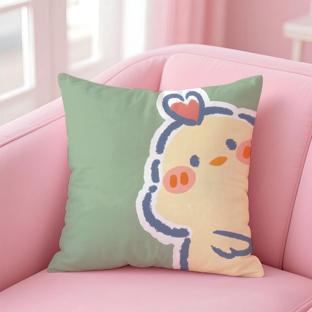 Cute Surprise Animals In The Twelve Zodiac Signs Cushion Cover Linen Pillowcase Cover Soft Decor for Sofa Home Room