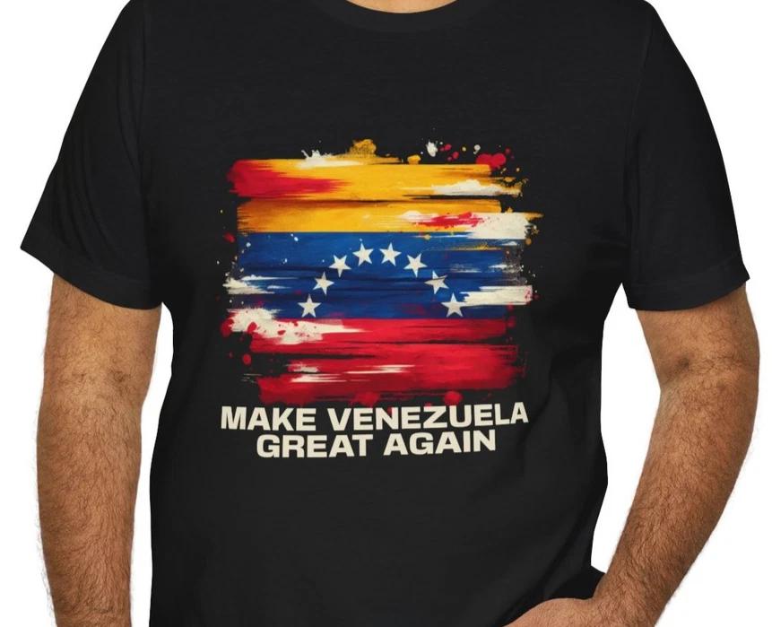 Make Venezuela Great Again T-Shirt | Venezuela Flag Paint Brush Tee XL