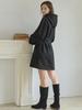 Avang Hood Fit And Flare Mini Dress - Black (Fleece)