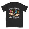 Alter, ich habe 67 33 Schultage überlebt 100. Schultag T-Shirt Strand T-Shirts Herren Baumwolle Rundhals Oberteil T-Shirts Kurze Ärmel
