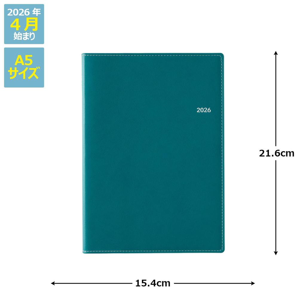 NOLTY April Ecrit Deep 9676 Planner, 2026, Start, A5, Weekly, 3, Blue,