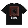 RHUDE Sunset Graphic T-Shirt Men Women Loose Fit Short Sleeve Tee Casual Streetwear