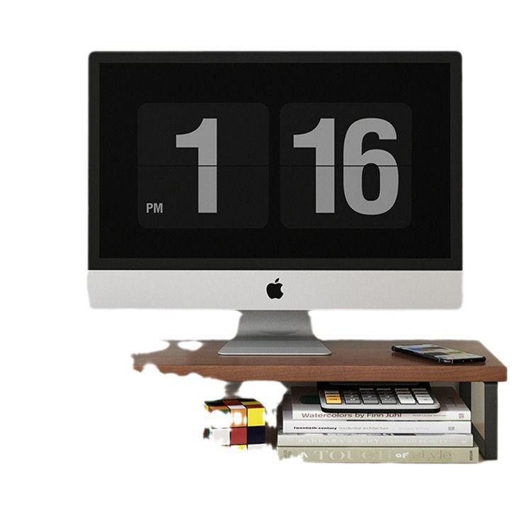 Supporto per monitor da tavolo e ripiano portaoggetti