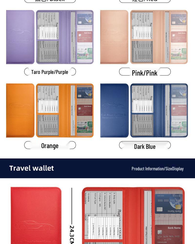 American Driver's License PU Leather Wallet: Car Registration & Insurance Document Holder