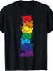 Cute Rainbow Stacked Cats T-shirt
