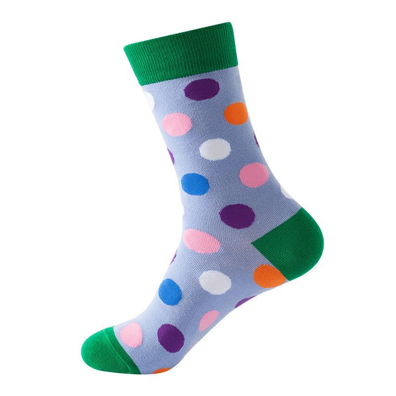 Hundreds Fashion Business Men 100% Cotton Happy Lattice Socks Unisex Boys Combed Hip Hop Street Skateboard Funny High Sox Set