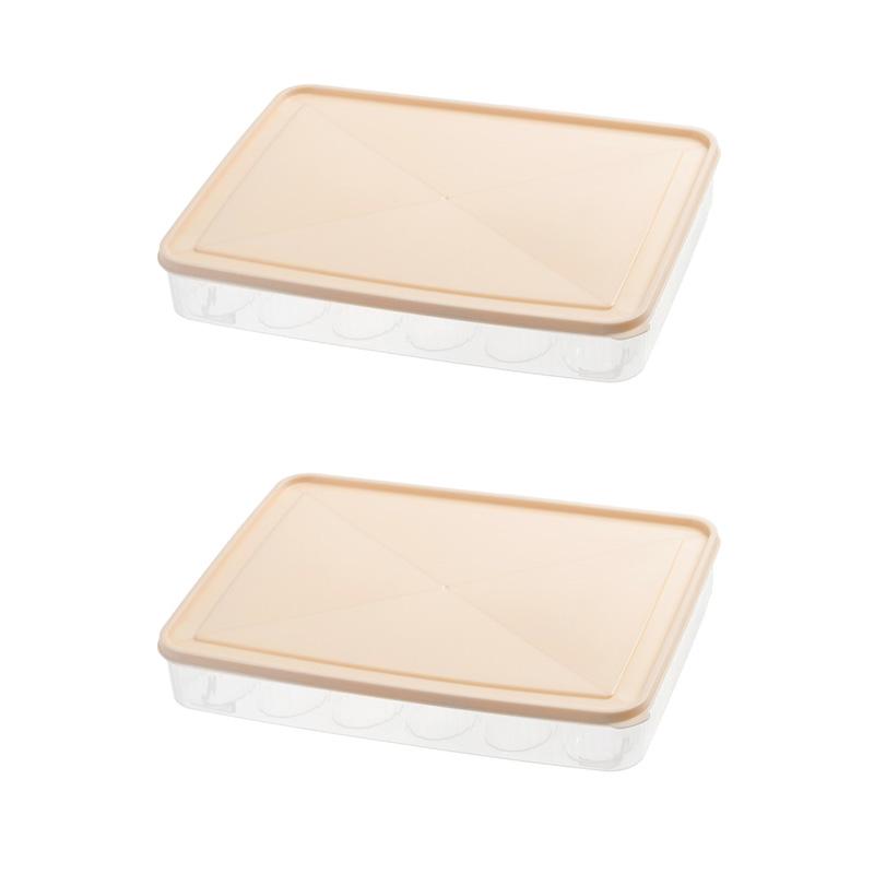 1/2 PCS Portable Deviled Egg Containers with Lid Eggs Clear Plastic Stackable Clear Storage Egg Tray for Refrigerator Organizer