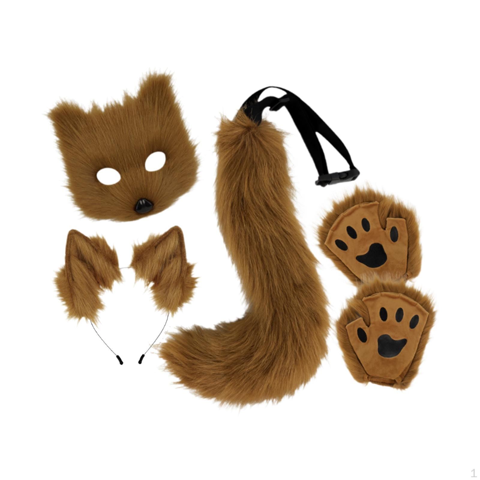 

Набор из ушей и хвоста животных с маской для лица