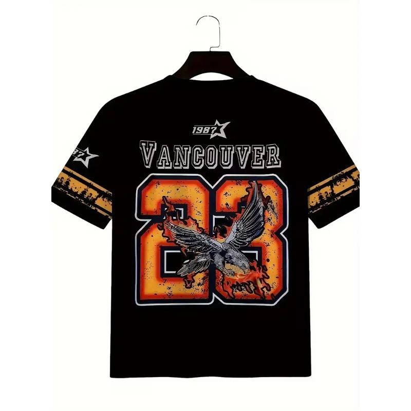 Men's Fashion 3D Printed Men's T-Shirt Round Neck Short Sleeve Trendy Street Wear