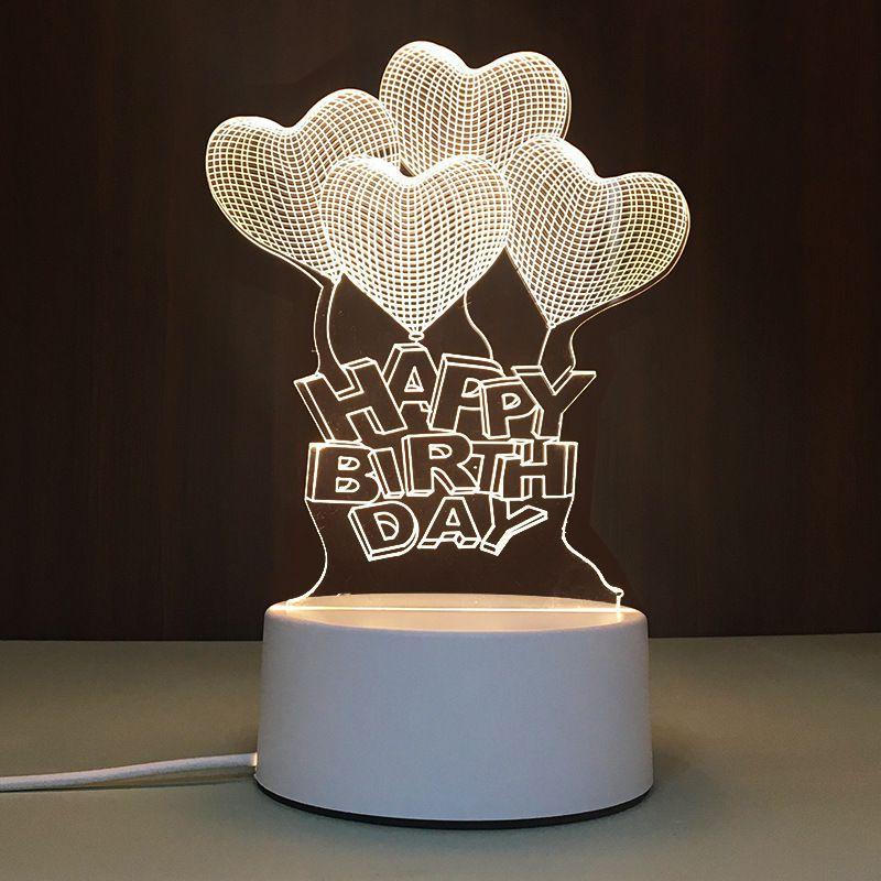 USB-Schreibtischlampe mit 3D-Effekt, Acrylplatte und LED-Beleuchtung für festliche Dekoration