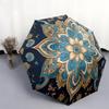 1 PC Automatic Folding Umbrella - Retro flowers Pattern, Portable & Foldable Design with 8 Ribs, Christmas Birthday Gifts