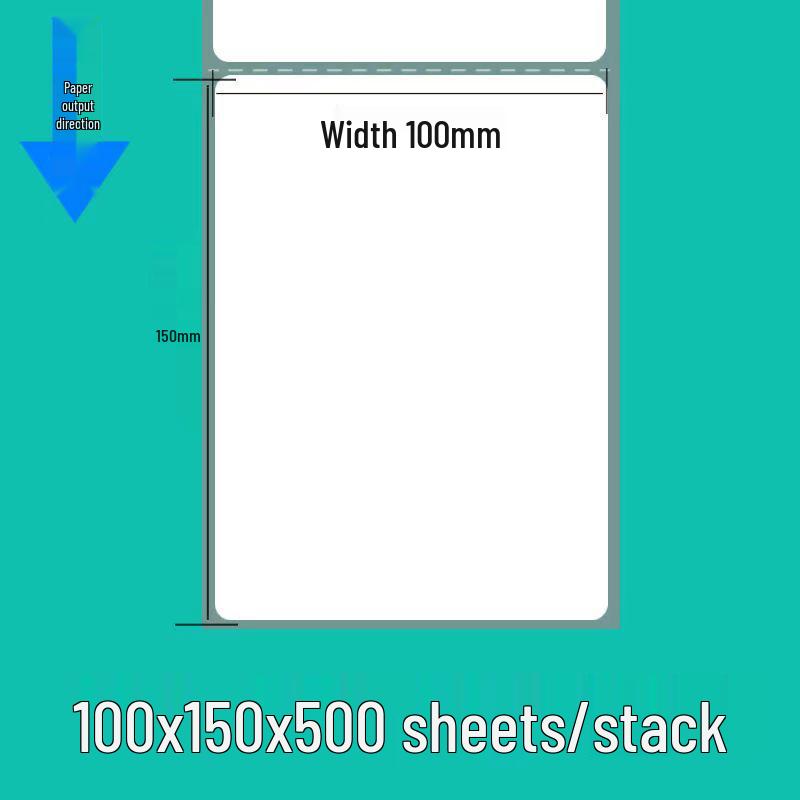 Waterproof Thermal Label Paper, Self-Adhesive Barcode Stickers, 100x100mm, ePacket Express, Thermal Printing.