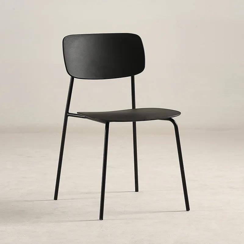 Family Dining Chairs - Simple Nordic Style, Light Luxury Leather, Creative Iron Backrest, Ideal for Restaurant & Home Seating
