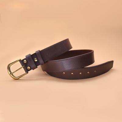 First Layer Belt, Pure Copper Men's Belt, Real Cowhide Belt, Retro Men's Pin Buckle Belt.