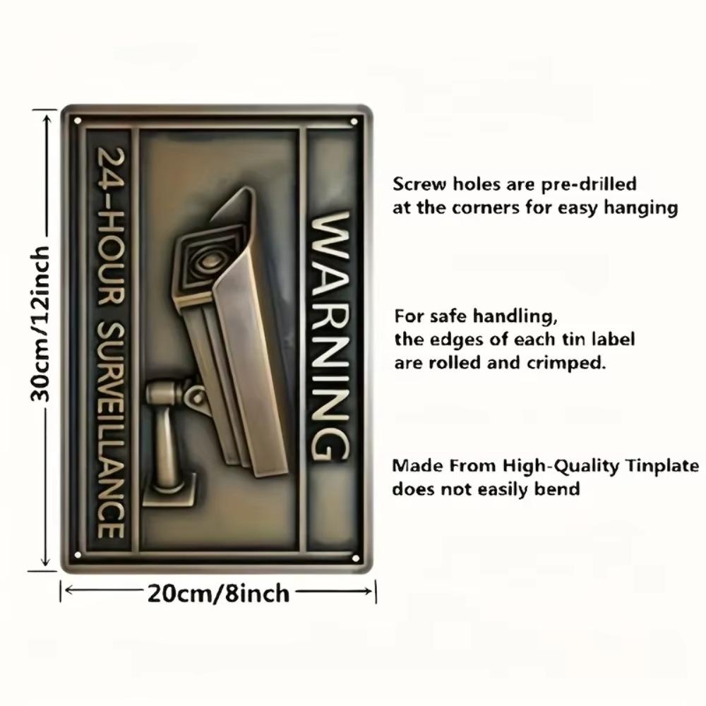 SurveillanceGuardPro™ Vintage Iron Sheet Painting | Surveillance  Sign | Durable Tinplate with Camera Graphic