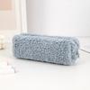 Zippered Pen Case Large Capacity Plush Pencil Case Large Compartment Travel Cosmetic Bag for Student Adult School Travel