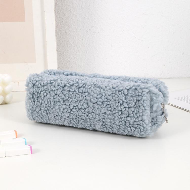 Zippered Pen Case Large Capacity Plush Pencil Case Large Compartment Travel Cosmetic Bag for Student Adult School Travel