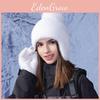 Winter Knitted Hat And Gloves Set With Windproof Fleece For Women Outdoor Cold Weather Gear