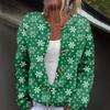 Women's Fashion Christmas Print Long Sleeve Knitted Cardigan Button Jacket