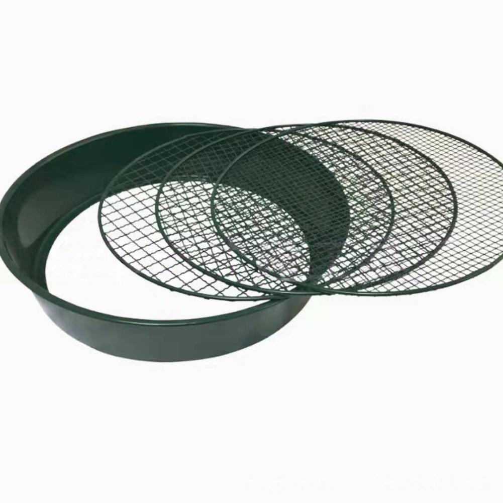 1aet Iron Sieve Garden Tools 3/6/9/12mm Replaceable Screen Sediment Screen Three Aperture Metal Screen Agricultural Tools Kits