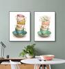 Nordic Vintage kubki na herbatę kwiat współczesna sztuka plakaty na płótnie drukuje malarstwo do kuchni jadalnia dekoracje ścienne do pokoju zdjęcia Home Decor
