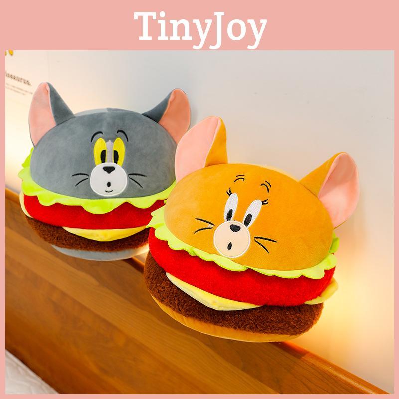 Tom And Jerry Burger Shaped Plush Toy Cute Cartoon Doll Kids Birthday Gifts