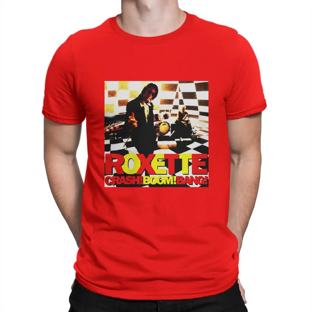 Groupe suédois dans les années 1980 Hommes T-shirts Roxette Super T-shirt Manches Courtes Col Rond T-shirts 100% Coton Hauts Imprimés Graphiques