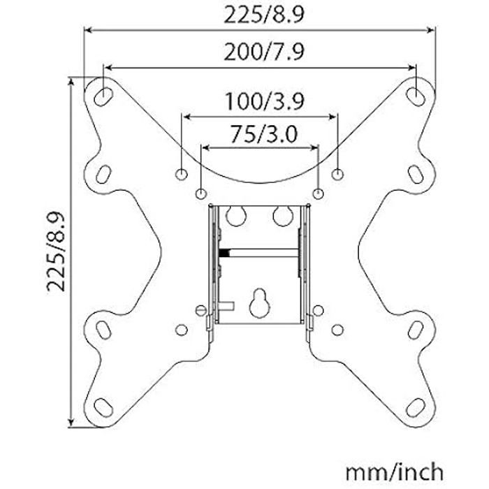Support tv inclinable - haeger - wb-t37.019a - 23"-37" - 37 kg - vesa universel