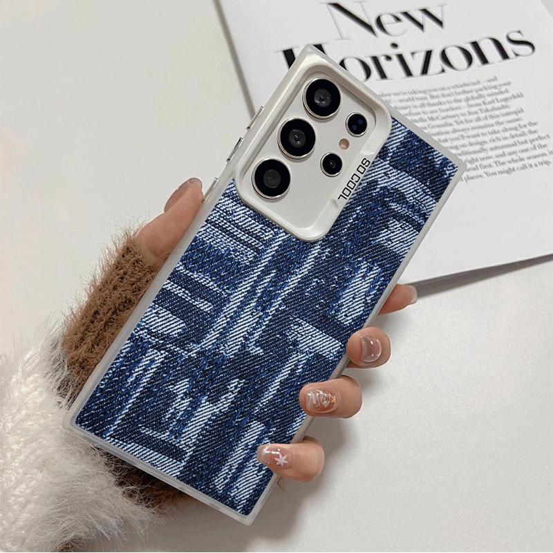 

Retro Denim Pattern Soft Phone Case for Samsung Galaxy S24 S25 FE S26 Edge S23 Ultra S22 Plus S21 + Shockproof Cover Back Shell Samsung S23 Plus