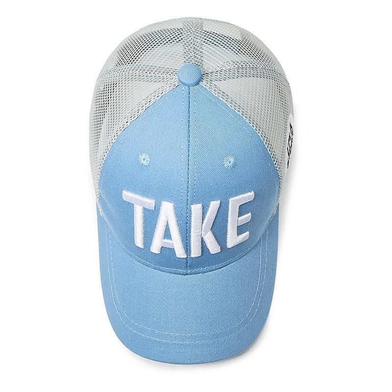 Summer new children's baseball cap sticker letter TAKE mesh cap naughty fashion casual cap shade sun protection