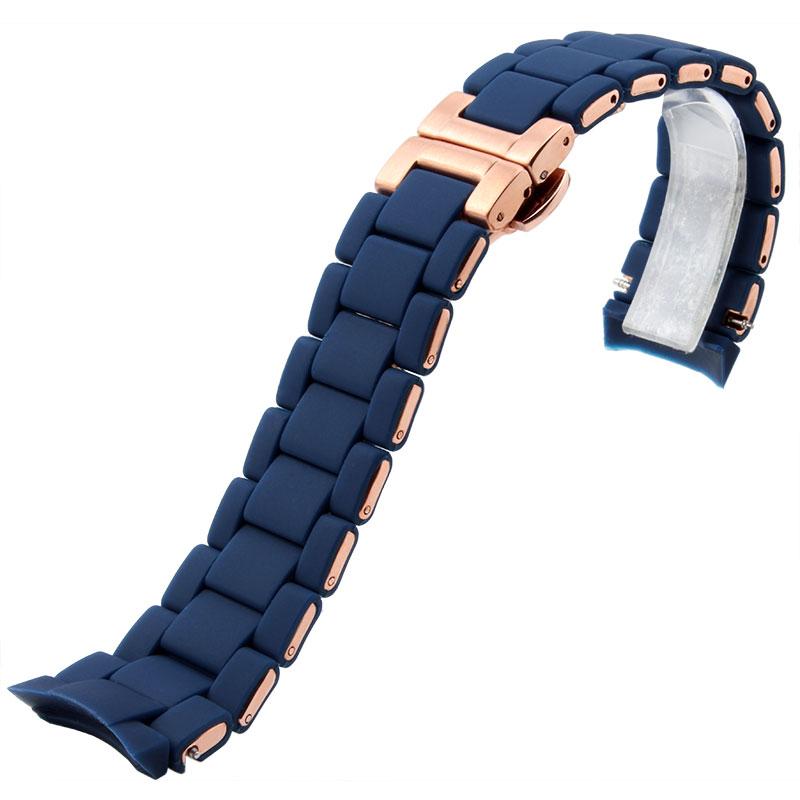 Silicone Stainless Steel Watchband for AR5905 AR5920 AR5890 AR5891 AR5889 Watch Strap 20mm 23mm Black Brown Men Women Bracelet