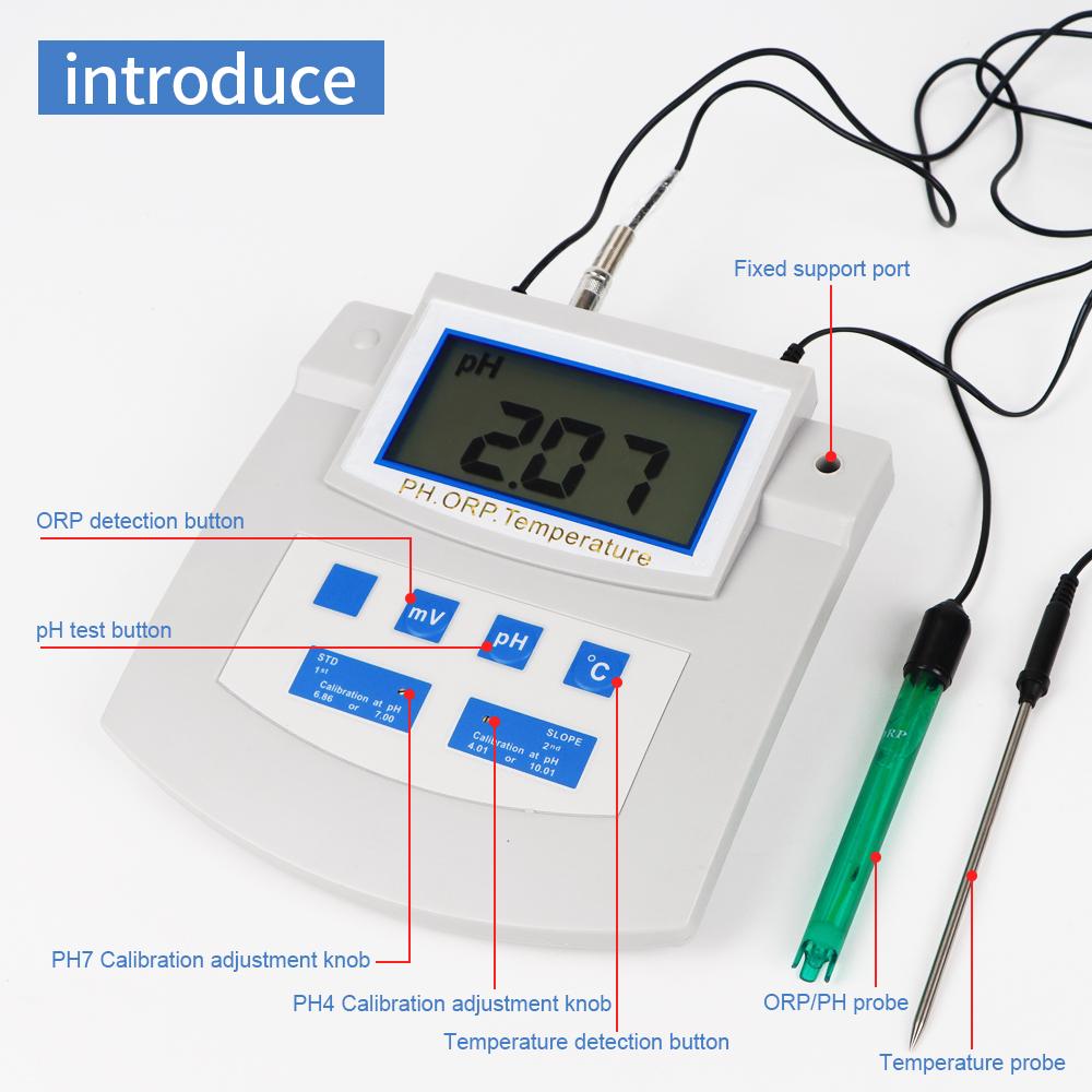Desktop PH Meter Function 3 In 1 Water Quality Detector PH Temp ORP Meter Automatic Calibration Acidity Meter for Domestic Water
