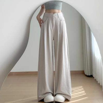 Anzug Weitbeinige Hosen Damen Sommer Dünn Neu Hochtailliert Locker und Schlankmachend