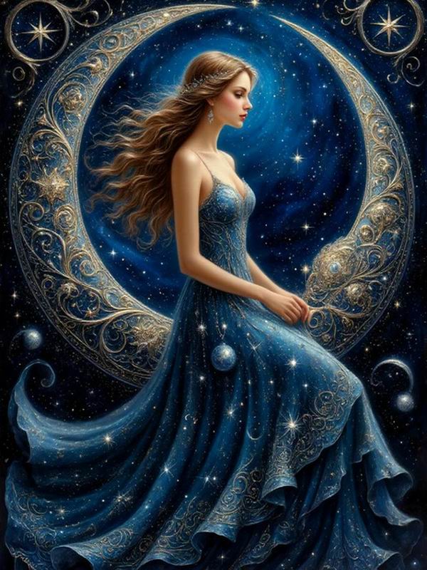 Diamantmalerei Neue Kollektion Mondfrau DIY Voll Quadratisch Rundbohrer Strassstickerei Mosaik Kreuzstich-Kits Wanddekor