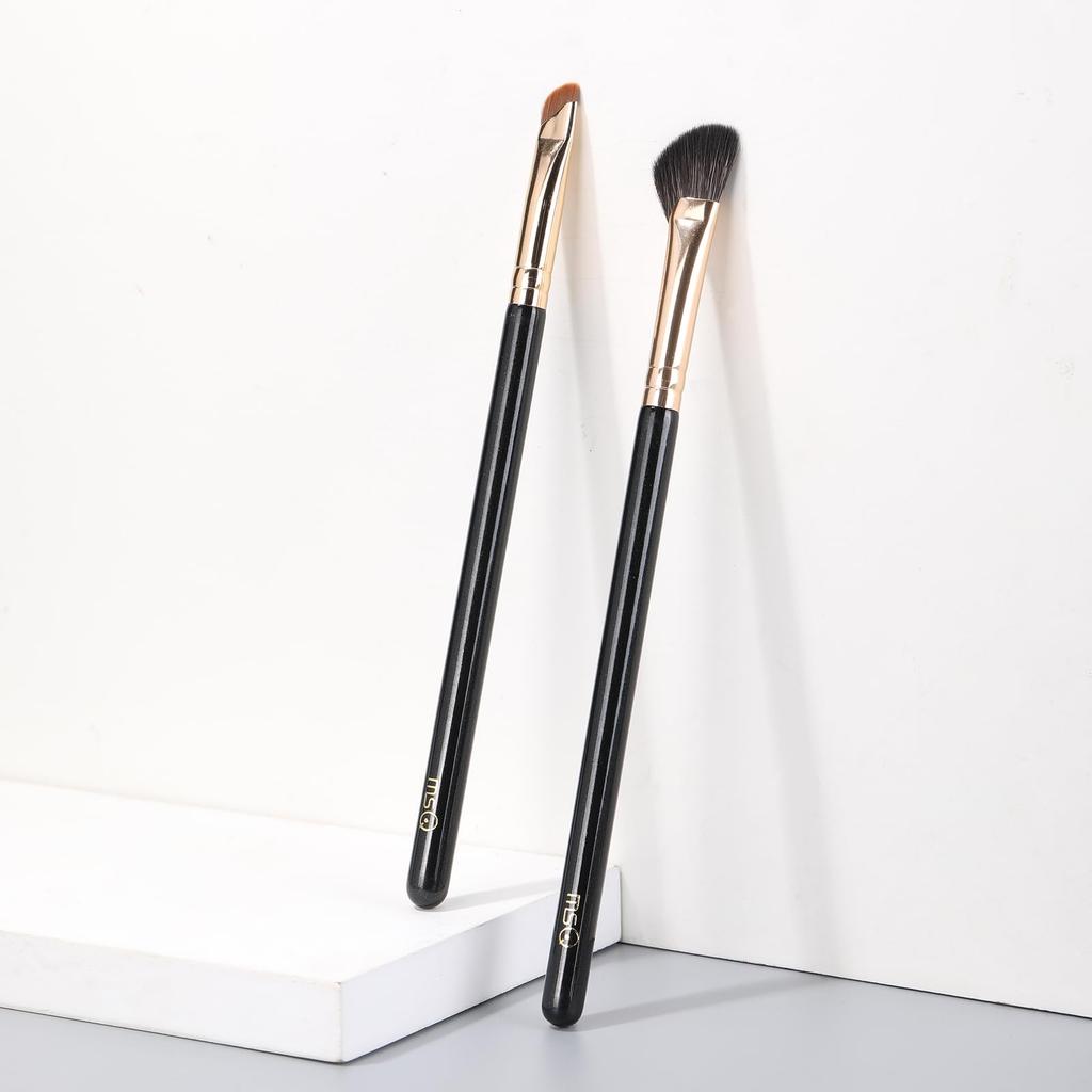 MSQ Sickle Eyeliner Eye Eyebrow Nose Shadow Nose Blending and Contour Blade Makeup Brush 2-Prong Brush, Contour, Powder, Brush,
