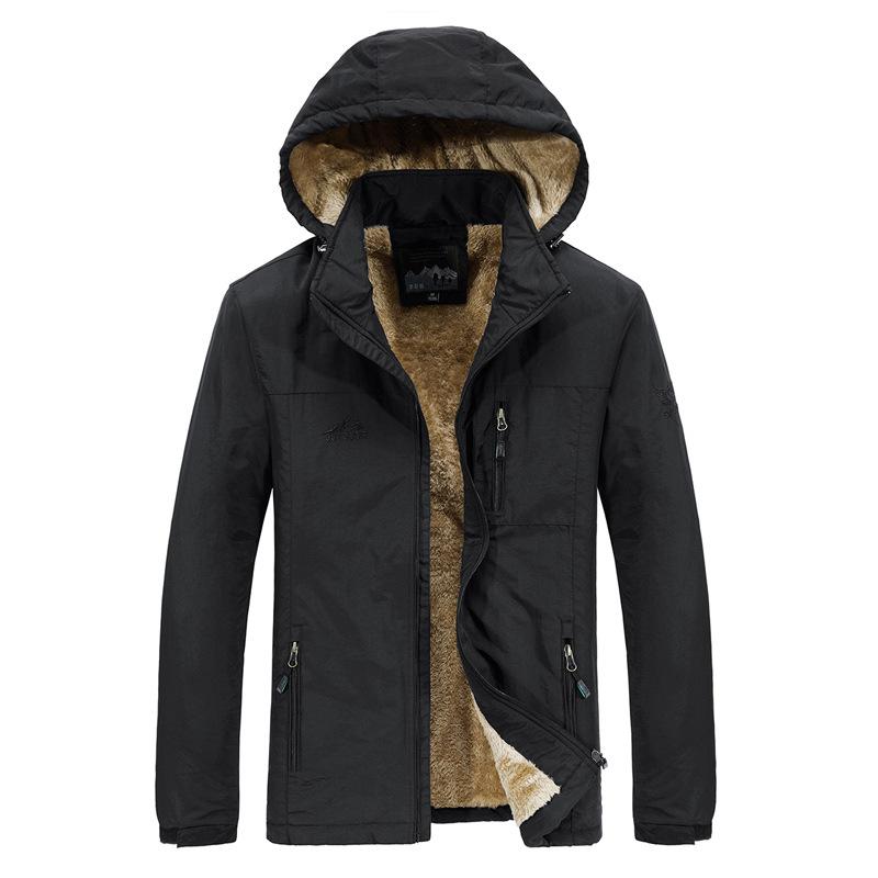 YUNY Men Outdoor Casual Thicken Pocket Hooded Windproof Quilted Jacket Black XL YUNY Men Outdoor Casual Thicken Pocket Hooded Windproof Quilted Jacket Black XL
