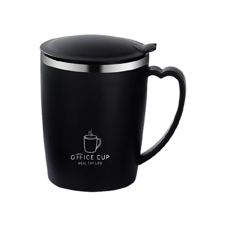 

Reusable Stainless Thermal Cup With Lid Handle Portable Thermal Water Bottles Mug For Coffee Juice чорний