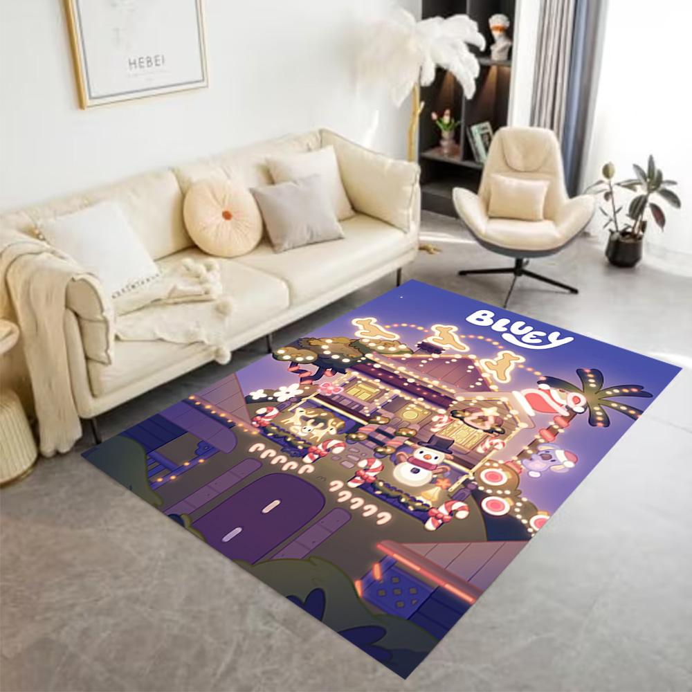 Bluey's Colorful Adventures Floor Rug Office Rug Suitable for Playrooms Study Room Entryway Decorate Room Antislip Carpet Decorate Offices