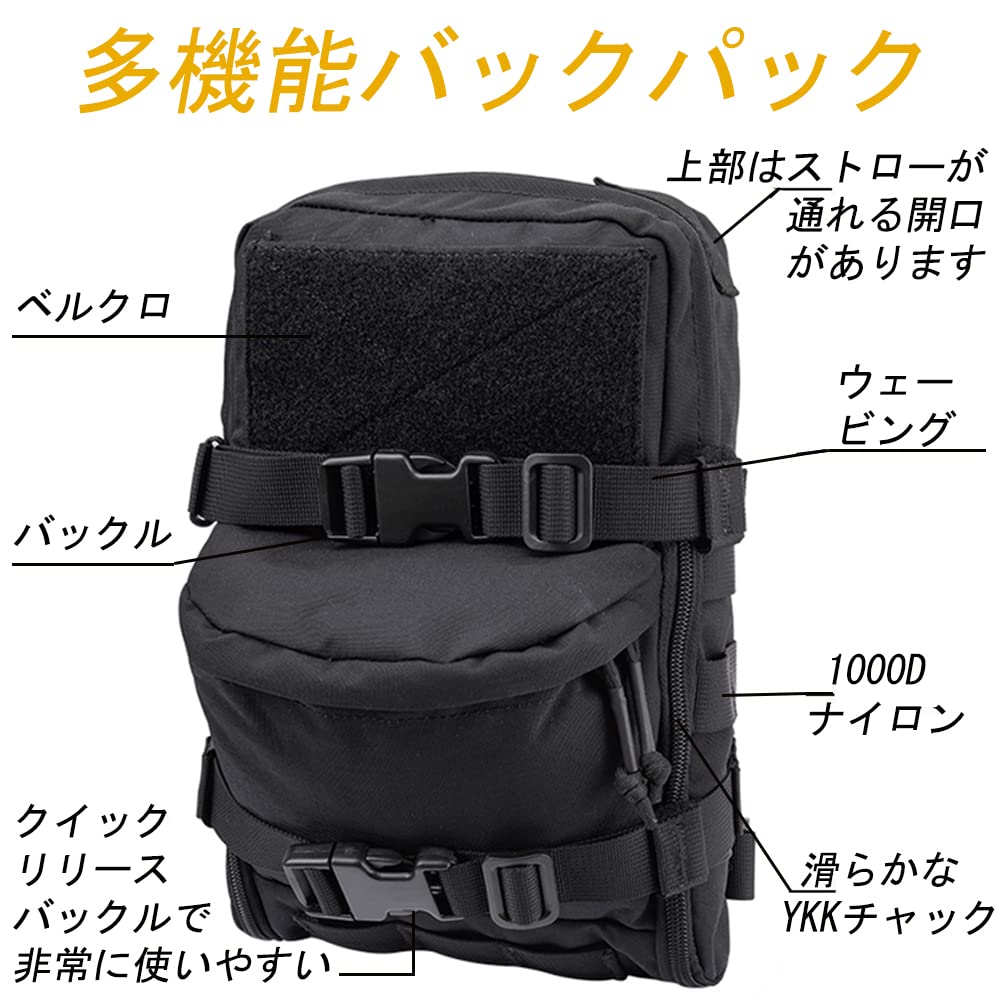 Tactical Hydration Military Style 500D Molle Water Bottle Large Capacity Storage Bag with Multiple Ideal for and Airsoft Bag, Nylon, Pouch, Pockets,