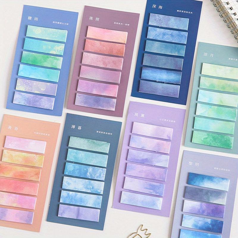 1pc/8pcs Gradient Color Index Sticky Notes with Adhesive Peel-off Index Tabs for Home Office Daily Use