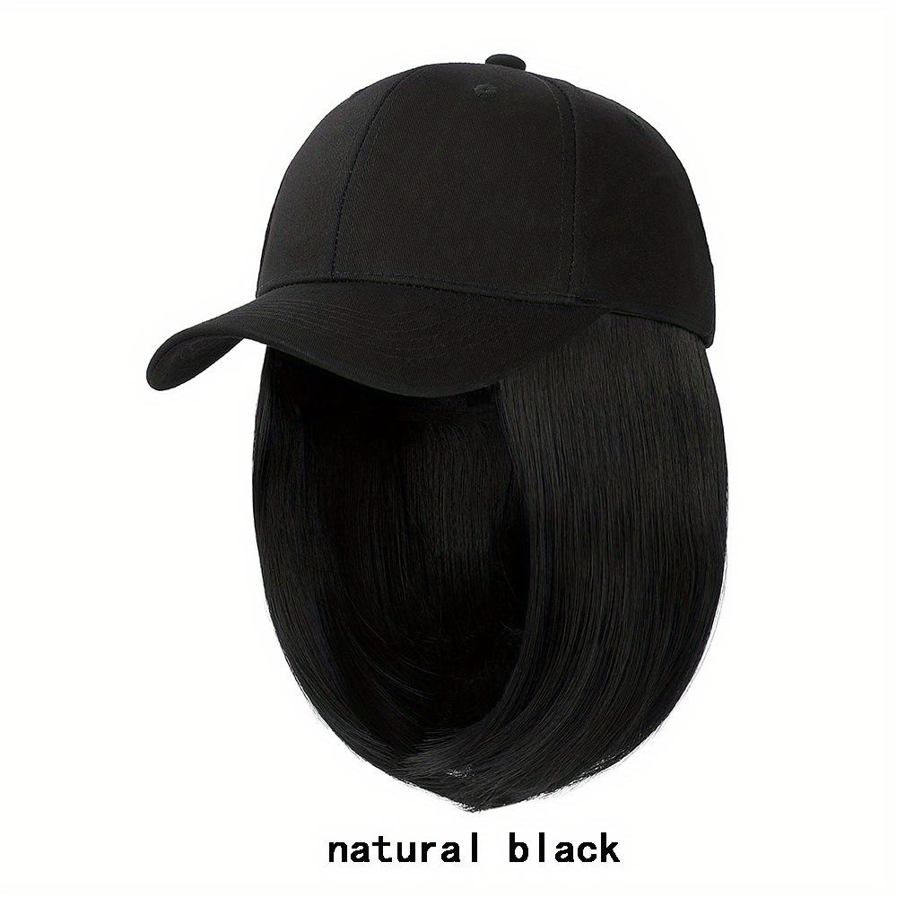 Perruque Casquette Intégrée Bec de Canard 2 en 1, Chapeau de Baseball à Cheveux Synthétiques Bob Court Pour Femmes Protection Solaire Quotidienne