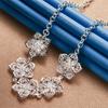 925 Sterling Silver Exquisite Flower Necklace for Women Stylish Elegant Party Wedding Jewelry