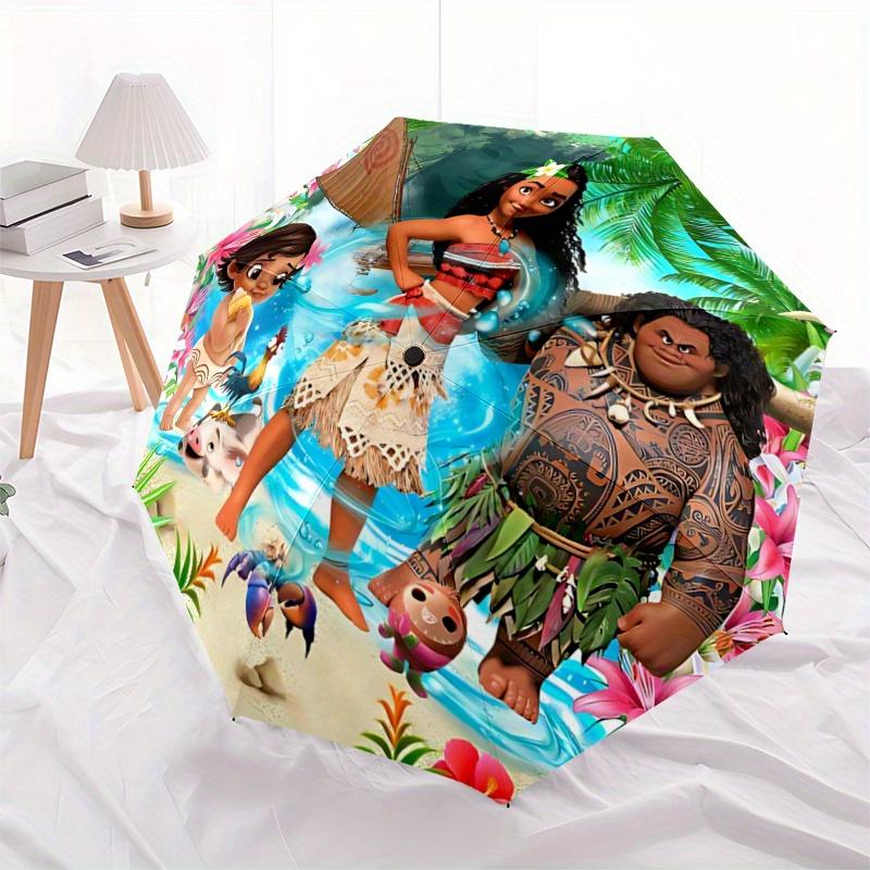 

1pc Moana Adventure: Automatic Opening/Closing Umbrella - Portable 3-Fold Design, 8-Bone Iron Frame Outdoor Umbrella - Ideal Gift for Fans,