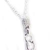 Altesse [G2220] - Silver Necklace 'Coffee Bean' Black White